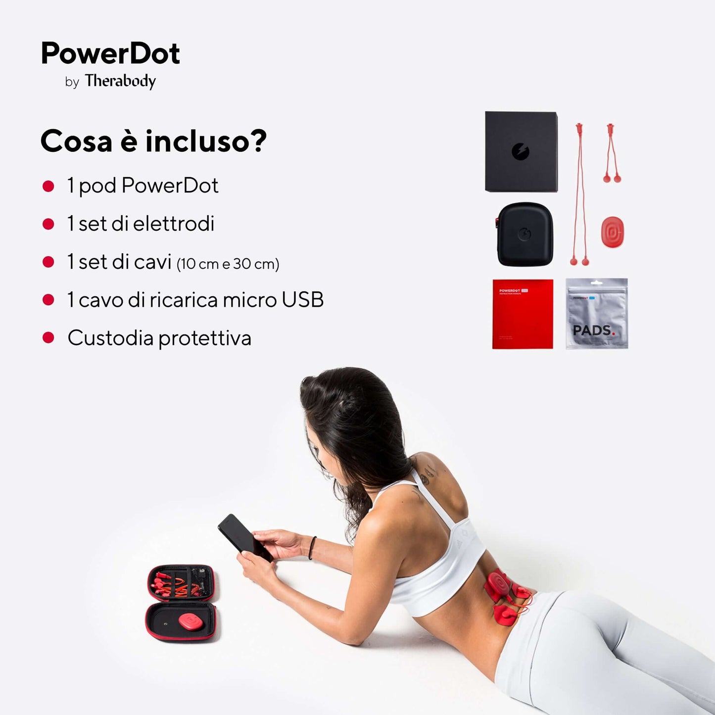 Therabody Elettrostimolatore wireless Power Dot Duo Red 2.0